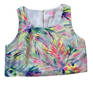 Lilly Pulitzer Floral Sleeveless Cropped Top